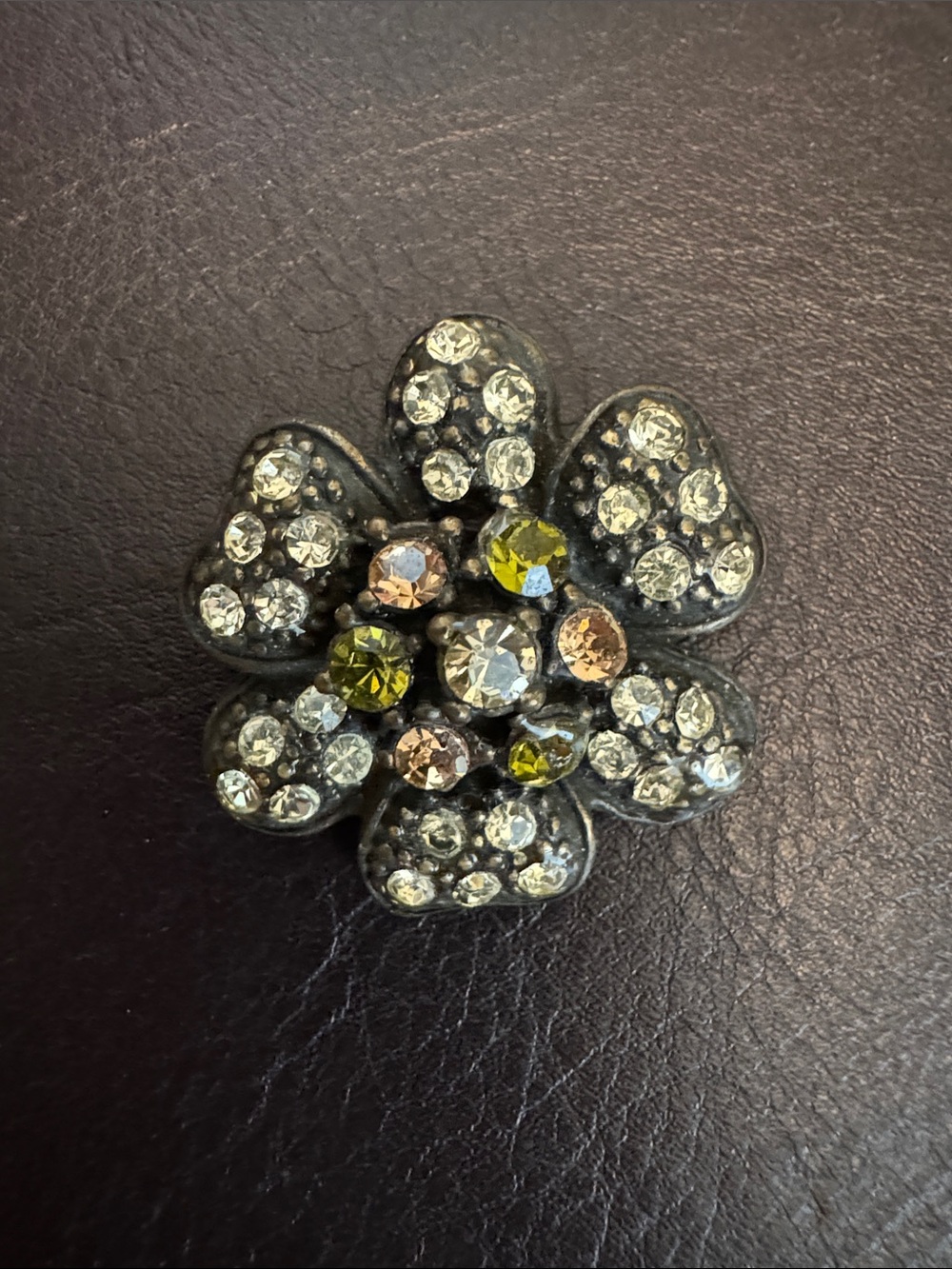 Crystal Flower Brooch in Multicolor